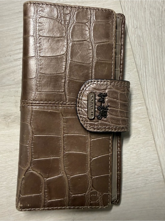 Coach Other - Coach Metallic Croc Embossed Long Wallet Zip Pocket